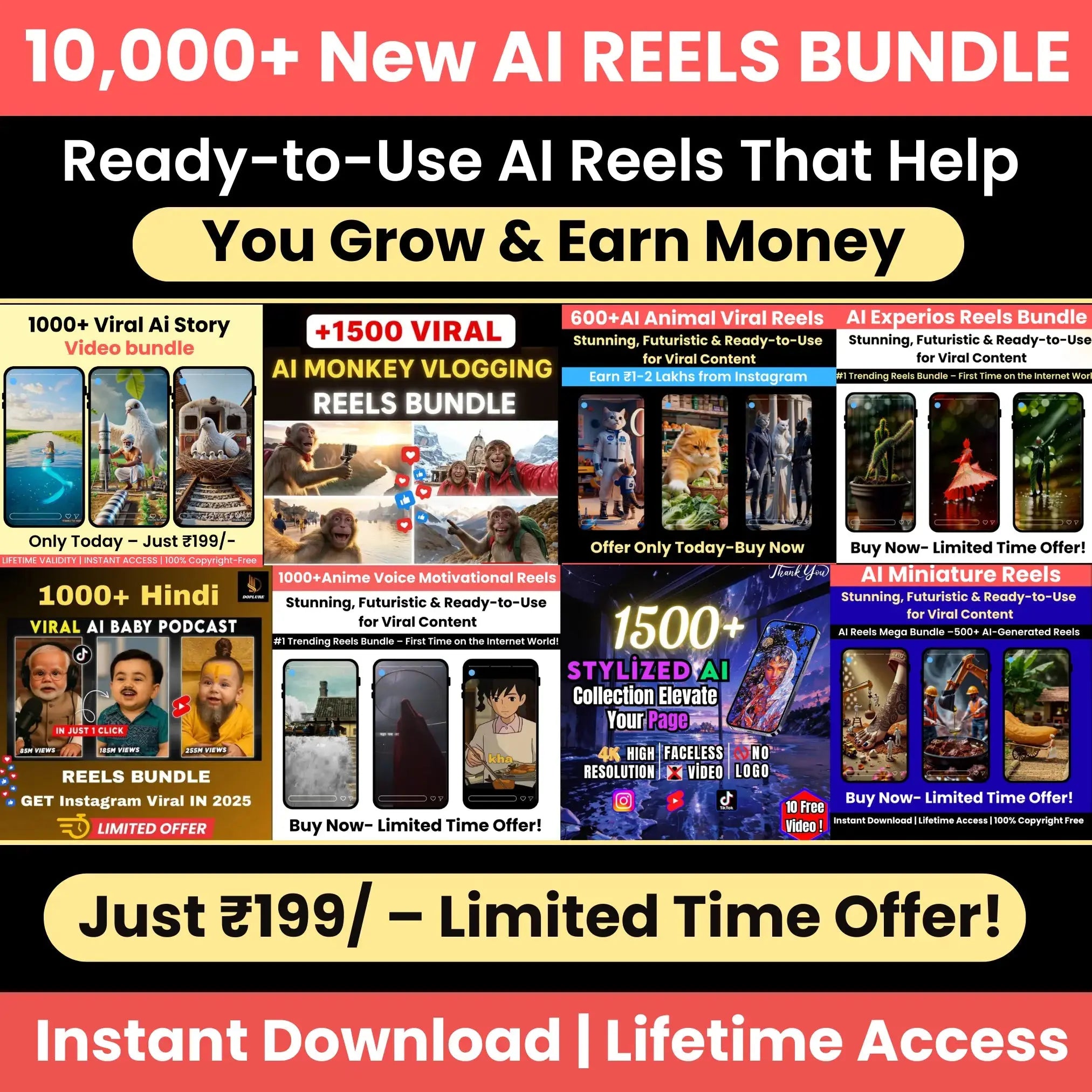 12,500+ Luxury Reel Bundle pkk Ai gugu ji