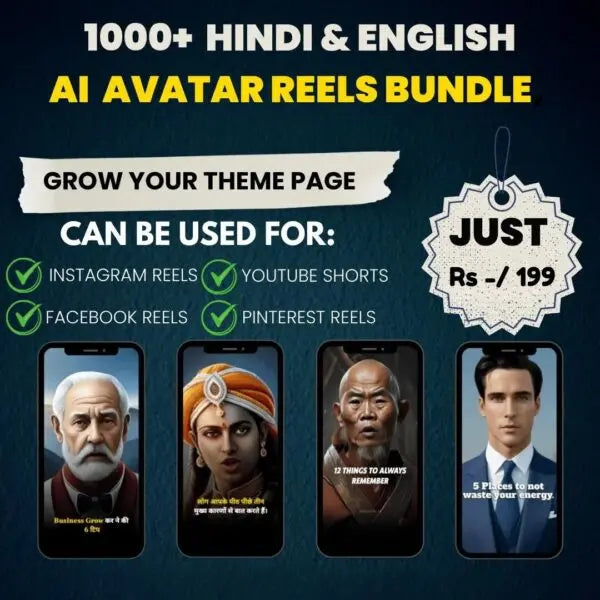 1000+ (AI) Hindi and English Reel Bundle Ai gugu ji